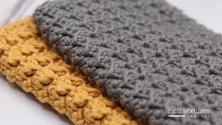 Easy Textured Dishcloth Crochet Pattern [upl. by Ebarta]