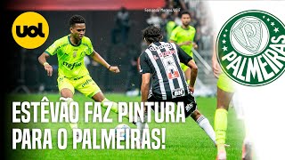 ESTÊVÃO MARCA TERCEIRO GOL DO PALMEIRAS CONTRA ATLÉTICOMG VEJA [upl. by Matazzoni799]