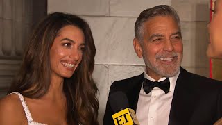 George and Amal Clooney on Celebrating 9th Anniversary Exclusive [upl. by Yornek]