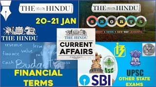 CURRENT AFFAIRS  THE HINDU  20th  21st January 2018  SBI CLERK UPSCIBPS SSCCDSIBCLAT [upl. by Selrahcnhoj]