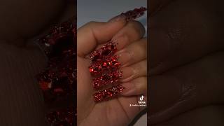 Red Bling Ombré Acrylic Nails ❤️ [upl. by Tilla456]