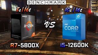 Ryzen 7 5800X vs Intel i5 12600K Benchmark  Test in 8 Games [upl. by Salvadore]