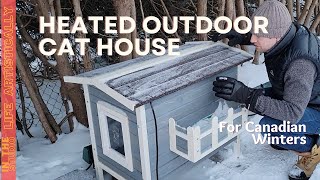 Keeping outdoor cat warm with DIY Cat House WEATHERPROOFING Canadian winter [upl. by Bernetta919]