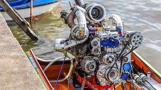 Most crazy Top Thailand Diesel turbo modify Longtail boat Engine🔥 [upl. by Lali]