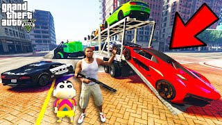 Franklin Delivering BILLIONAIRE SUPER CARS in GTA 5  SHINCHAN and CHOP [upl. by Dolloff]