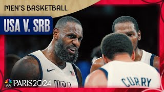 Team USA ESCAPES with semifinal win over Serbia behind Curry LeBron  Paris Olympics  NBC Sports [upl. by Gregorio694]