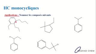 Chimie organique 1  Chapitre 1  Nomenclature  Part 5  HC cycliques aromatiques avec exercices [upl. by Burgwell108]