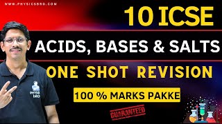 10 ICSE  ACIDS BASES amp SALTS  ONE SHOT REVISION  IMPORTANT QUESTIONS FOR BOARDS [upl. by Mildrid]