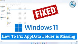 ✅ How To Fix AppData Folder is Missing in Windows 11 Windows 11 Me Appdata Folder Kaise Search Kare [upl. by Kermie]