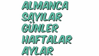 ALMANCA  SAYILAR GÜNLER HAFTALAR AYLAR [upl. by Luis521]