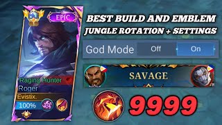 ROGER TUTORIAL 2024 BEST BUILD AND EMBLEM JUNGLE ROTATION  SETTINGS MUST TRY  MLBB [upl. by Esenahs]