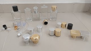 50ML PERFUME GLASS BOTTLES CAPS AND PUMP KRUNAL PATEL [upl. by Draned857]