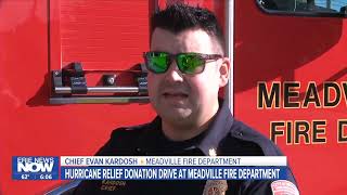 Hurricane Relief Donation Drive at Meadville Fire Department [upl. by Leanora]