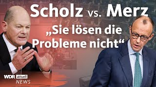 Haushaltsdebatte im Bundestag Was wollen Scholz und Merz für Deutschland  WDR Aktuelle Stunde [upl. by Eldon]