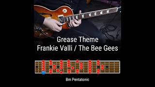 Grease Theme  Frankie Valli  The Bee Gees Electric Guitar Annotation [upl. by Kcirrem520]