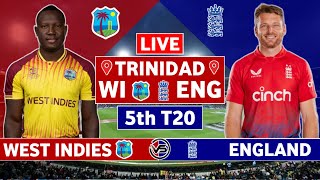 West Indies vs England 5th T20 Live Scores  WI vs ENG 5th T20 Live Scores amp Commentary [upl. by Aivle]