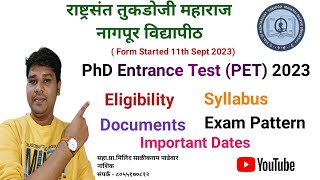 RTMNU PET 2023राष्ट्रसंत तुकडोजी महाराज नागपूर विद्यापीठ पीएचडी प्रवेश परीक्षाप्रामिलिंद पाडेवार [upl. by Irish214]