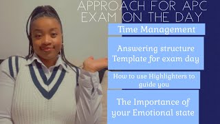 SAICA APC Board Exam Approach for Exam Day Templates Time Management [upl. by Alleunam]