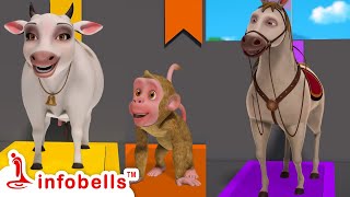 விலங்குகளின் மேஜிக் நிறங்கள் விளையாட்டு  Tamil Rhymes amp Kids Cartoons  Infobells [upl. by Preiser]