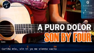 Cómo tocar quotA Puro Dolorquot de Son By Four en Guitarra Acústica COMPLETO HD  christianvib [upl. by Carmon]