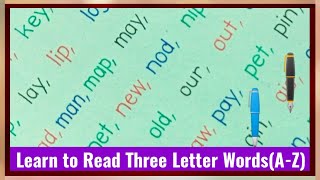 How to Write three Letter Words3 Letter WordsLearn to ReadThree Letter WordsPreschool Learning [upl. by Rubie]