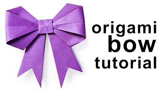 Origami  How to fold a paper BowRibbon ♥︎ Paper Kawaii [upl. by Midas]