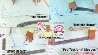 Simple SleevesUmberallaBell Cutting amp DraftingBazu ki cutting with formulasUrduHindisleeves [upl. by Ala]