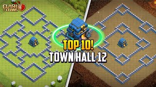 TOP 10 Town Hall 12 TH12 TrophyHybridFarming Base Layout  Copy Link 2024  Clash of Clans [upl. by Prussian245]