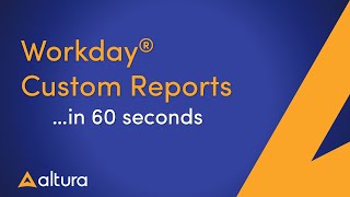 Workday Custom Reports in 60 Seconds [upl. by Salomone143]