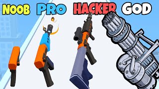 NOOB vs PRO vs HACKER vs GOD in Gun Shop 3D [upl. by Auqinot492]