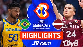 Latvia 🇱🇻 Dominates Brazil 🇧🇷 and Secures Spot in QuarterFinals  J9 Highlights  FIBAWC 2023 [upl. by Lazor]