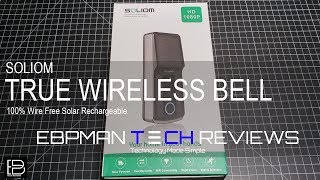 1080P Wireless Smart Doorbell 100 True Wire Free and Solar Rechargeable Soliom [upl. by Hertzfeld]