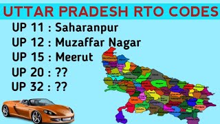 Uttar Pradesh RTO codes for Vehicles Registration  Vehicles Registration number in Uttar Pradesh [upl. by Rehtse]