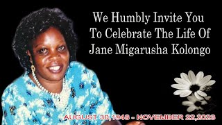 Home Going Service of The Late Jane Migarusha Kolongo [upl. by Noeled]