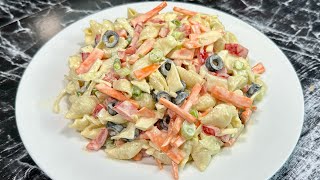 SALADE DE PÂTES ÉCONOMIQUE FACILE ET RAPIDE 🥗👩🏻‍🍳 Recette vide frigo [upl. by Theressa323]