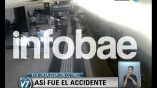 Visión 7 Accidente ferroviario en Once El momento de la colisión [upl. by Anuaek680]