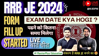 RRB JE 2024 Application Form Start  HOW TO Fillup RRB JE Form  RRB JE Exam Date  LIVE 930PM [upl. by Tarrant]