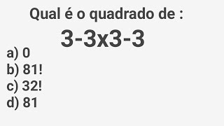 33×33 Questão de matemática desafio [upl. by Euphemiah]