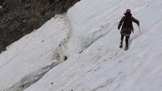 Mont Blanc  Crossing the Grand Couloir 2013 Rolling Stones [upl. by Anomis]