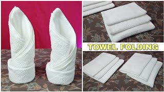 2 GREAT DESIGN TOWEL FOLDING [upl. by Ahsaekal]