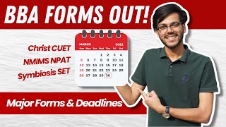 BBA Forms amp Deadlines 2024 🔔 Christ CUET  Symbiosis SET  NMIMS NPAT [upl. by Salem]