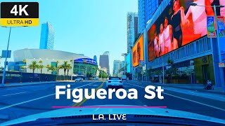 Figueroa Street Los Angeles 4k Driving Tour [upl. by Noraha]