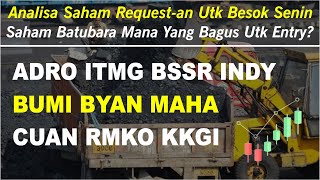 Analisa ADRO ITMG BSSR INDY KKGI MAHA RMKO BYAN CUAN BUMI Saham Batubara Mana Paling Menarik [upl. by Azmah]