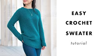 How to Crochet a Sweater  Weekend Snuggle Sweater Tutorial [upl. by Jadwiga]