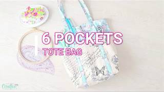 6 POCKETS TOTE BAG SEWING TUTORIAL [upl. by Alieka425]