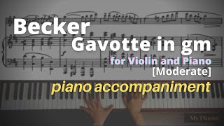 Becker  Gavotte in gm for Violin and Piano Piano Accompaniment Moderate [upl. by Ferrand769]