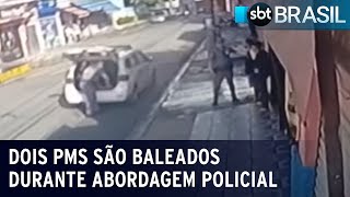 Dois PMs são baleados durante abordagem policial  SBT Brasil 010623 [upl. by Atikram]