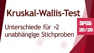 KruskalWallisTest in SPSS rechnen und interpretieren SPSS 2829 [upl. by Eisen]