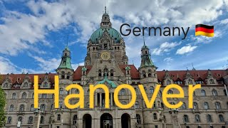 Hanover Germany 🇩🇪  Churches Town Hall restaurants etc 10 July 2024 [upl. by Sillihp]