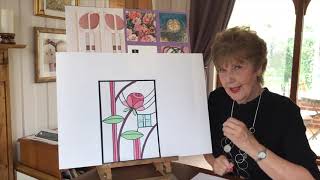 Charles Rennie Mackintosh Stained Glass Art Lesson for Children and beginners [upl. by Nolad]